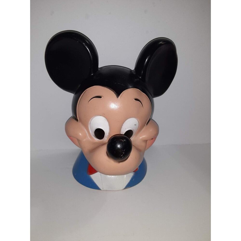 Vintage‎ Mickey Mouse Head Bank 1971 Walt Disney Prod. 10-1/2" Play Pal Plastics